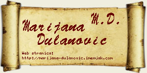 Marijana Dulanović vizit kartica